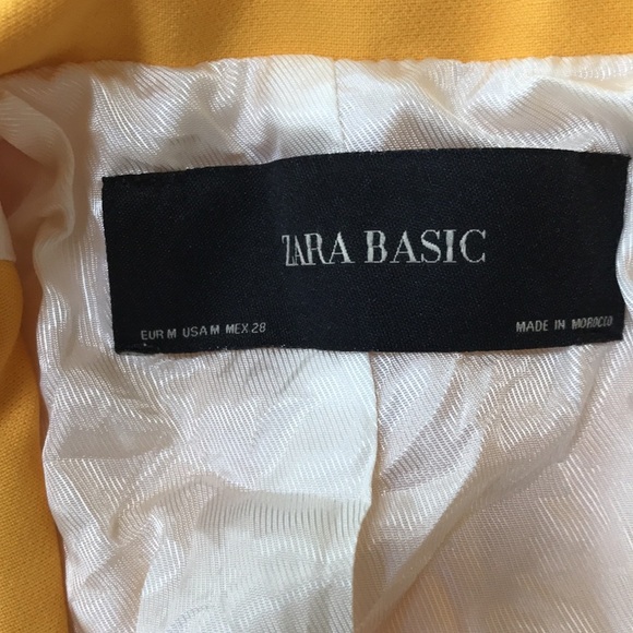 NWT! ZARA size M golden yellow peplum blazer - Picture 4 of 7